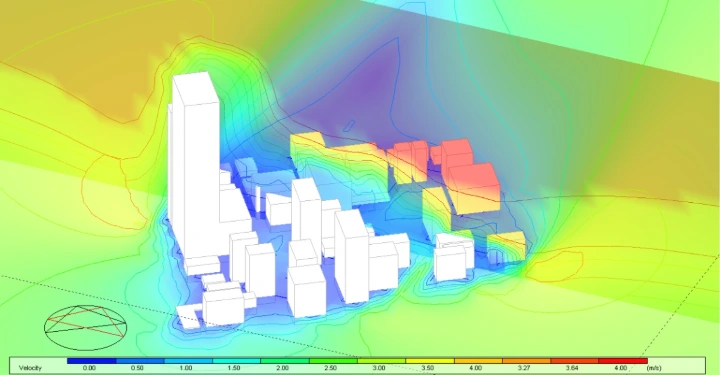 Outdoor windflow study using Computational Fluid Dynamics (CFD) simulation 3