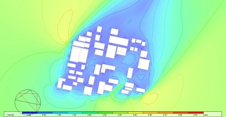 Outdoor windflow study using Computational Fluid Dynamics (CFD) simulation 4